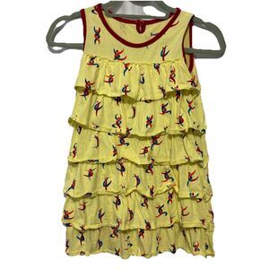 Svaha Girls Dress Small Double Helix Print Sleeveless Ruffled Science STEAM